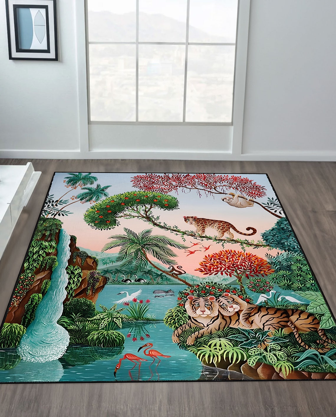 Animal Pattern Rug, Printed Rug, Living Room Rug, Area Rug ...
