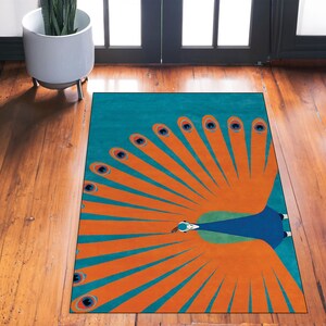 Bird Rug, Art Rug, Animal Rug, Colorful Bird Rug, Living Room Rug, Modern Rug, Animal Rug, Gift Rug, Area Rug, Popular Rug, Decorative Rug