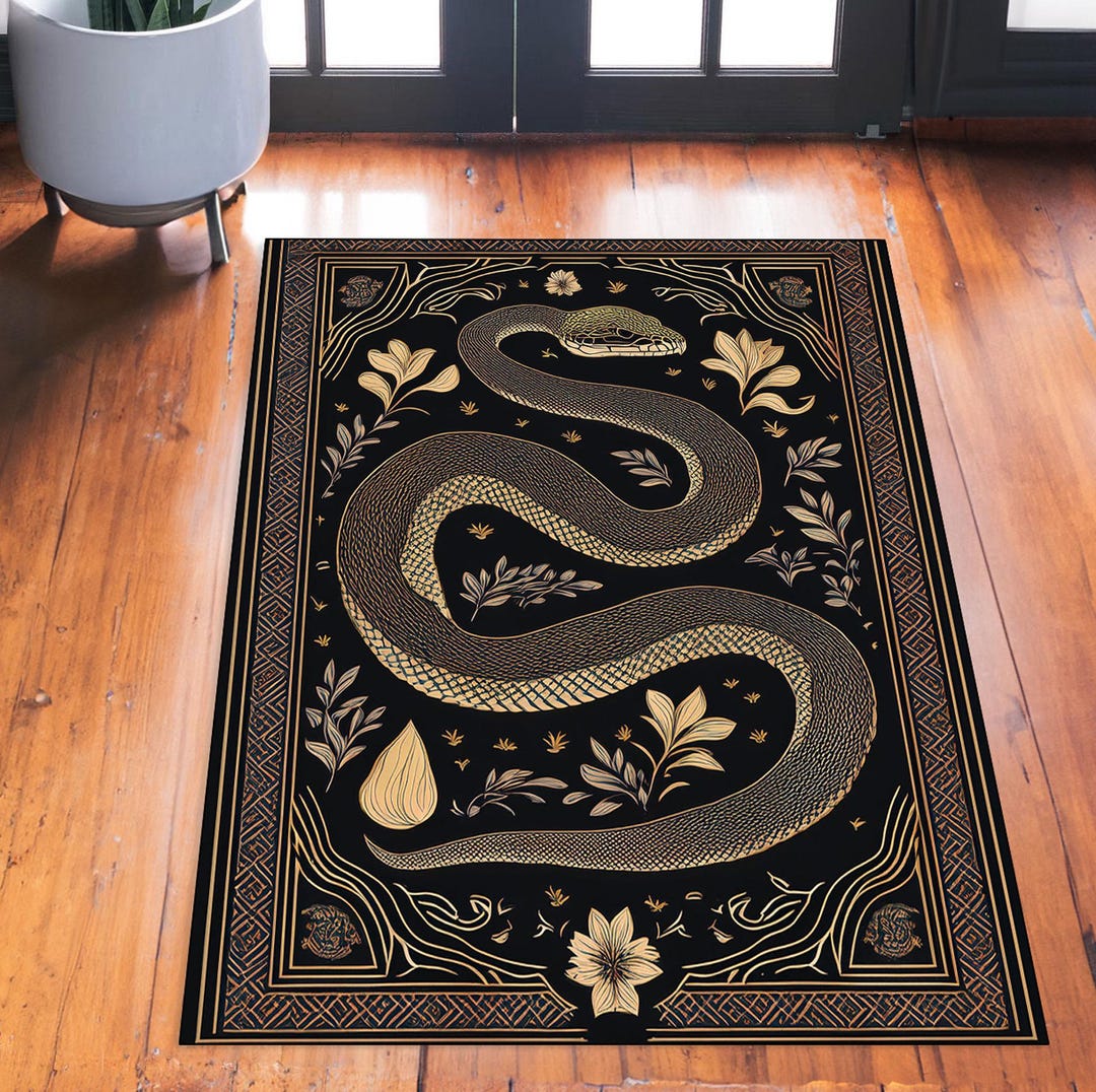 Snake Rug, Animal Rug, Snake Themed Rug, Snake Pattern Rug, Minimalist ...