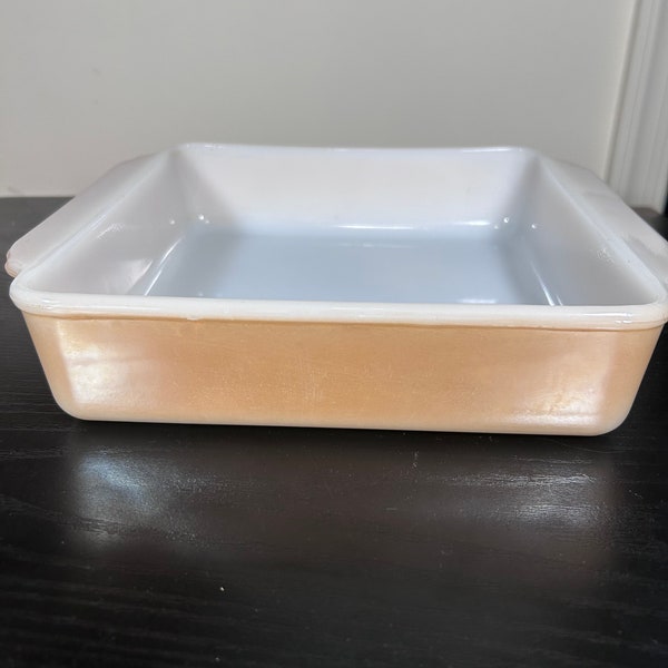 Vintage Fire King Peach Lustre Pan No 452 8in Casserole Dish.