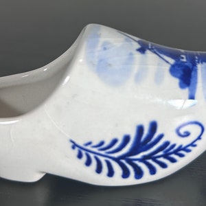 Windmill Delft  Shoe Hand Painted Miniature Shoe Figurine Vintage Clog Shoe Miniature Figurine
