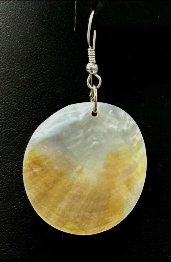 Natural  Abalone Shell Dangle Drop Hook Earrings … - image 2