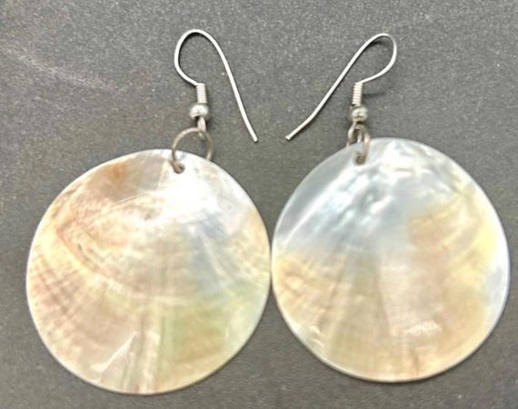 Natural  Abalone Shell Dangle Drop Hook Earrings … - image 7
