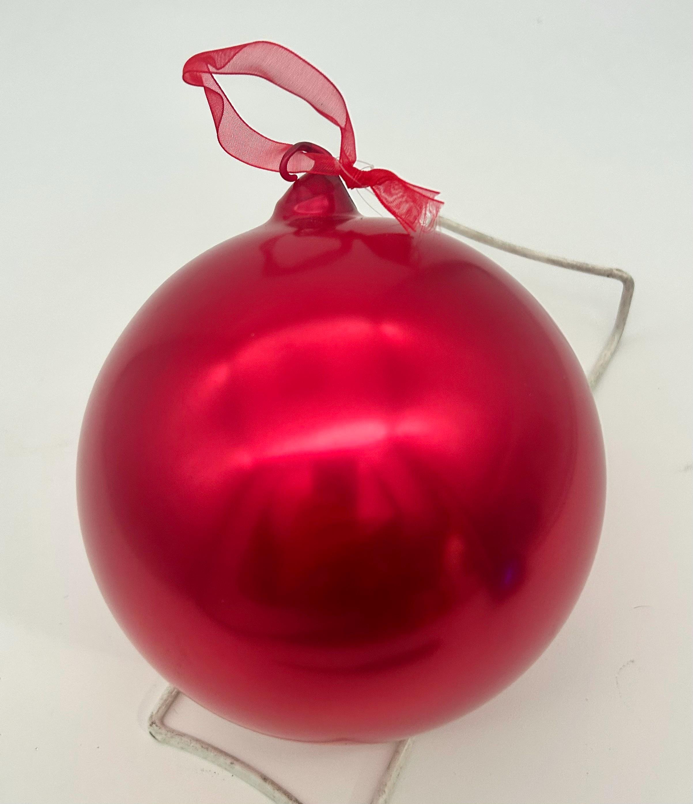 フロントゲート 6インチ レッド 手吹きガラスボールオーナメント