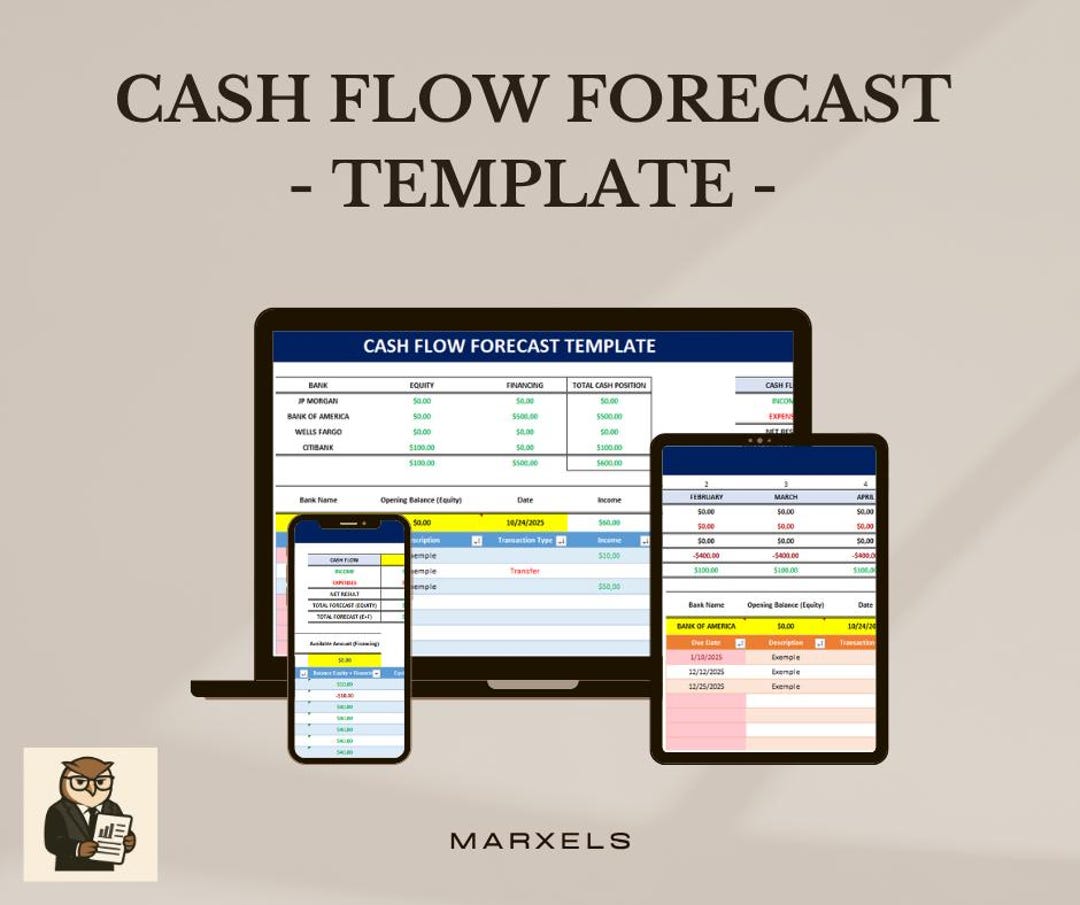 Ultimate Cash Flow Forecast Excel Template - Etsy