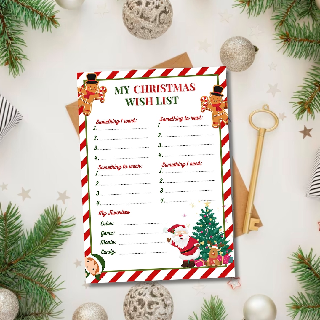 Kids Christmas Wish List Printable Gift Wish List Jpg Etsy