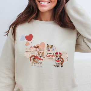 Corgi Valentines Day Sweatshirt, Cute Dog Valentine Day Sweatshirt, Corgi Gift for Her, Valentines Outfits for Dog Mom