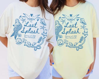 Last Splash Bachelorette Shirt, Personalized Mermaid Bachelorette Matching Shirt, Seashell Beach Bach, Coastal Tropical Bach bridesmaid gift