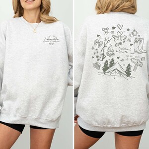 Custom Camp Bachelorette Party Sweatshirt, Mountain Bride Camp Tee, Hiking Bridal gifts, Custom Name Location Bachelorette Party Shirts