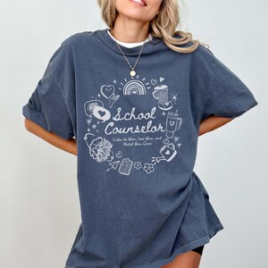 School Counselor Gift Comfort Colors Shirt, Appreciation Gift For School Counselor, School Psychologist Shirt, School Counseling Therapy Tee Denim