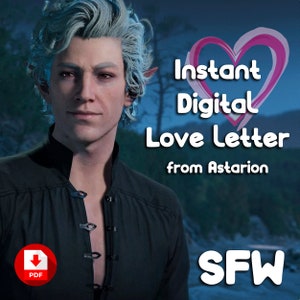 Carta digital de Astarion, Regalo de cumpleaños, Juego, Carta de ocasión, Carta de apoyo, Correo electrónico, descarga instantánea