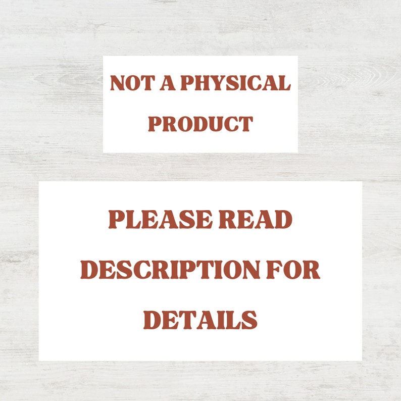 Puede incluir: Un cartel blanco con texto marr&oacute;n que dice "NOT A PHYSICAL PRODUCT" y "PLEASE READ DESCRIPTION FOR DETAILS".