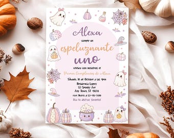 Spanish First Birthday Halloween Invitation, Espeluznante Birthday Invitation, Costume Birthday Party Invite, Mexican Kids Invite, BD2100