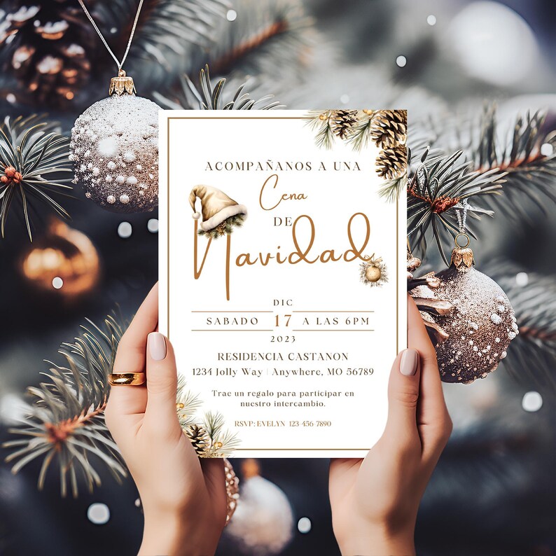 Spanish christmas dinner invitation christmas party invite holiday