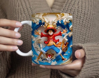 One Piece Becher Anime Tasse Ruffy Keramiktasse Luffy Kaffeetasse Geschenk für sie Geschenk für ihm  Teetasse