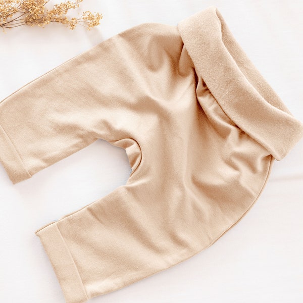 Stretchy & Comfy TENCEL™ Lyocell  Beige Basic Baby Pants, Soft Babyhose, Cozy Baby Leggings, Baby Shower Gift, Baby Birthday Gift