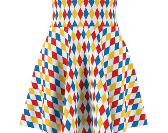 Falda de bufón arlequín: disfraz retro de clowncore, moda decorativa