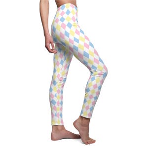 Pastel Clown Leggings, Jester Costume, Clown Pants, Clowncore & Fairy Kei Clothing, Harlequin Trousers, Circus Tights, Halloween Costume
