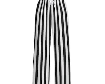 Pantalones de payaso, pantalones de disfraz: ropa de mimo de rayas blancas y negras, ropa de Halloween