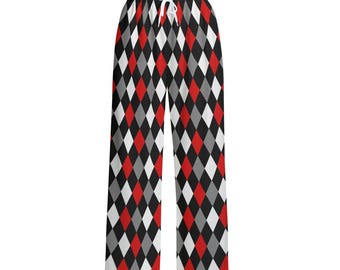 Pantalones de disfraz de arlequín oscuro: pantalones de bufón clowncore espeluznantes