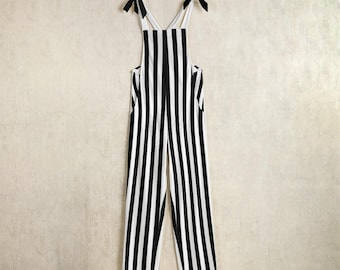 Mono de disfraz de payaso: Pantalones de payaso a rayas blancas y negras, ropa de mimo para Halloween