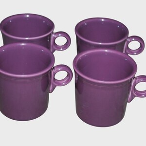 Fiesta Plum Purple 12oz Java Mugs Set Of 4 Ring Handle Discontinued Color