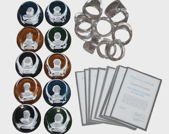 Pisapapeles de cristal Baccarat de Franklin Mint, camafeos de los años 70 en cristal, grandes líderes.