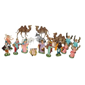 Vintage Fontanini Depose Italy Nativity 24 Piece Spider Mark