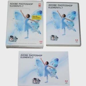 Adobe Photoshop Elements 7 Windows Software CD Complete W/ Box Manual Photo Edit