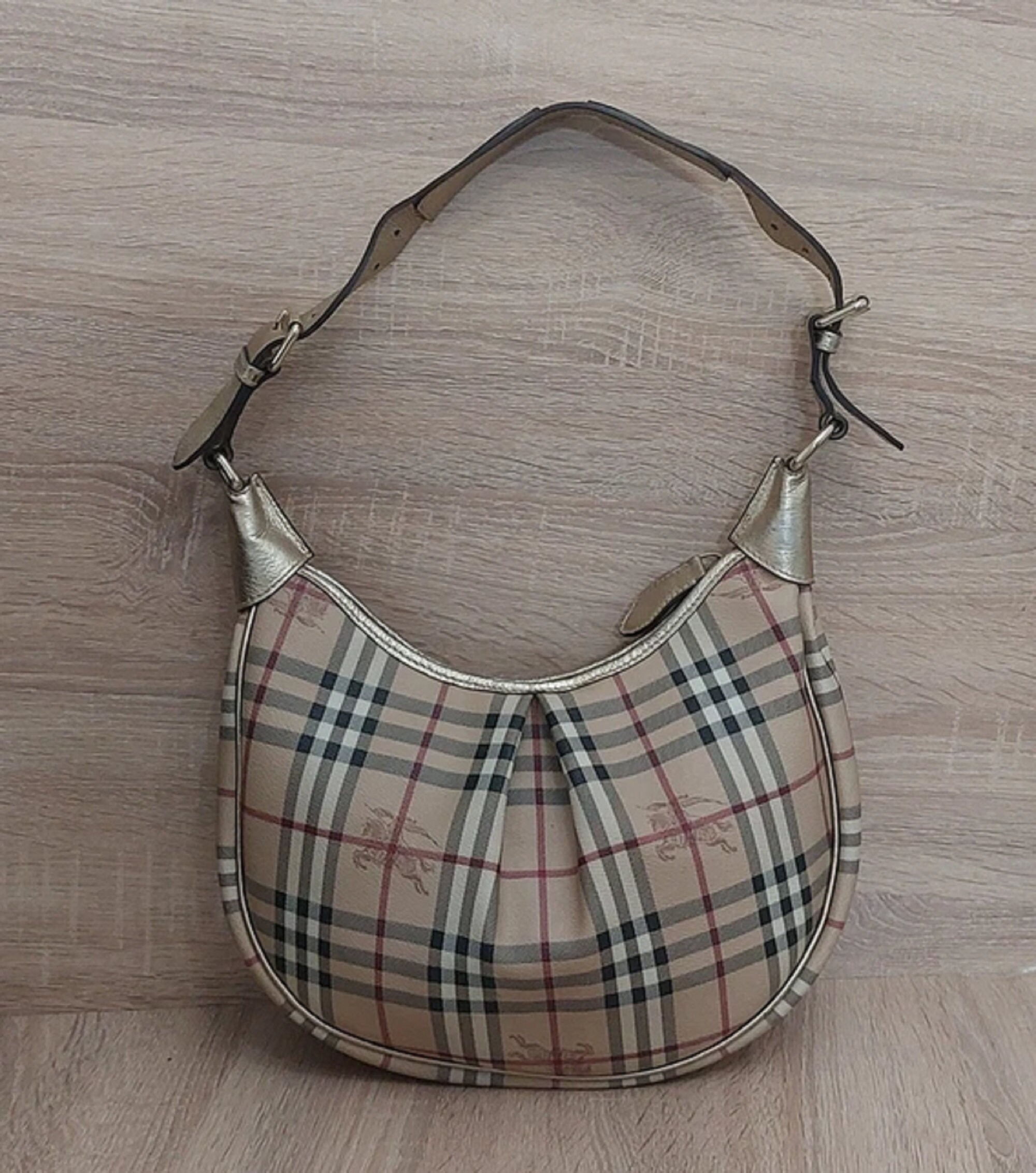 Gold Hand Front Burberry Logo Antique Shoulder Bag for Gift Etsy