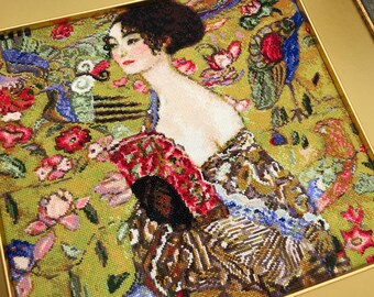 RIOLIS クロスステッチキット 1226 G. クリムトの絵画「扇を持つ女性