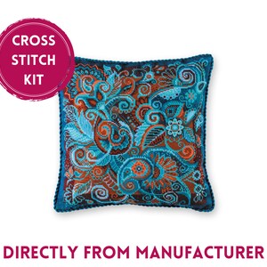 RIOLIS Kit de point de croix 2183 coussin/panneau de motifs persans, kit de broderie avec motif de coussin coloré