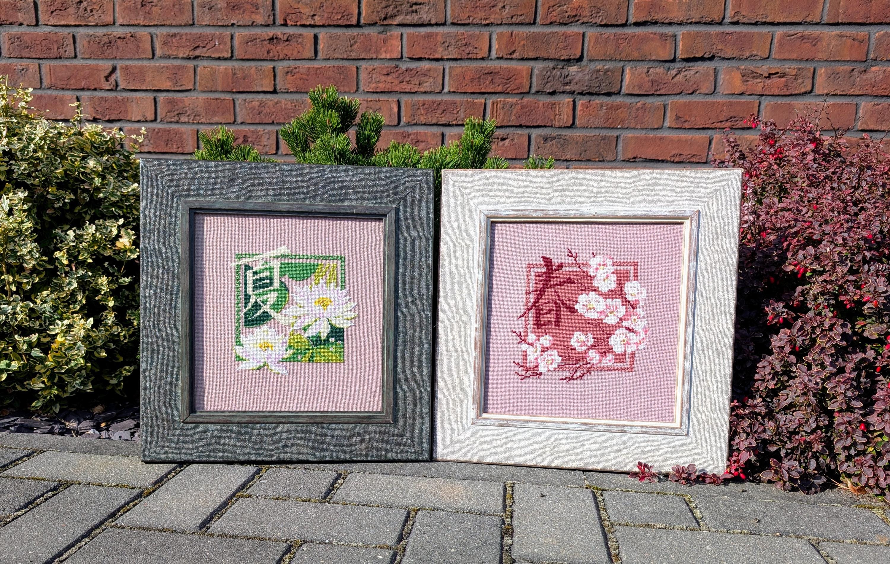 RIOLIS Kreuzstich-Set 'Ein Traum In Rosa' – Inkl. Garn, AIDA-Stoff 14ct, Nadel & Anleitung – Fertiges Motiv 30x30 Cm