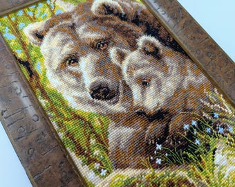 RIOLIS Counted Cross Stitch Kit 1438 Bear With Cub, Embroidery Kit