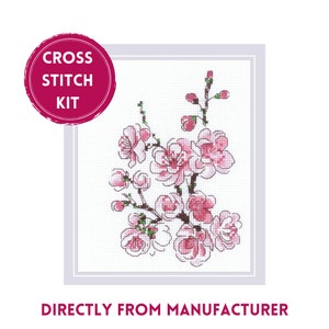 ⭐️All Cherry Blossoms⭐️新品6枚set⭐️婦人画報別注桜 Sakura Flower Cross Stitch Pattern PDF, Pink Cherry Blossom