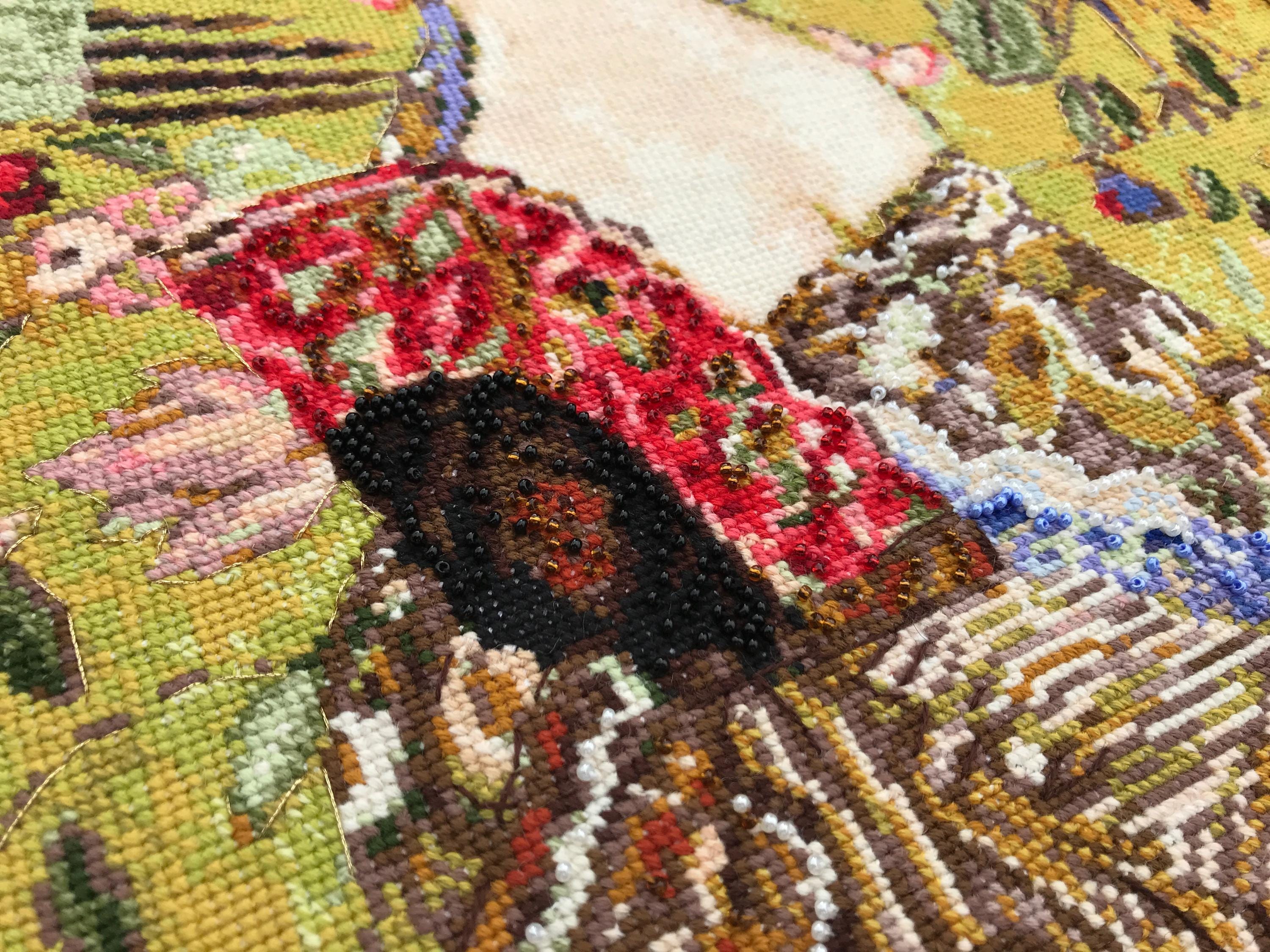 RIOLIS クロスステッチキット 1226 G. クリムトの絵画「扇を持つ女性