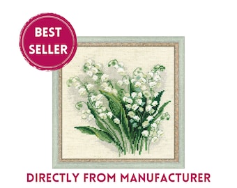 Lily of the Valley Cross Stitch Kit, RIOLIS 1497 Counted Floral Embroidery, Spring Gift