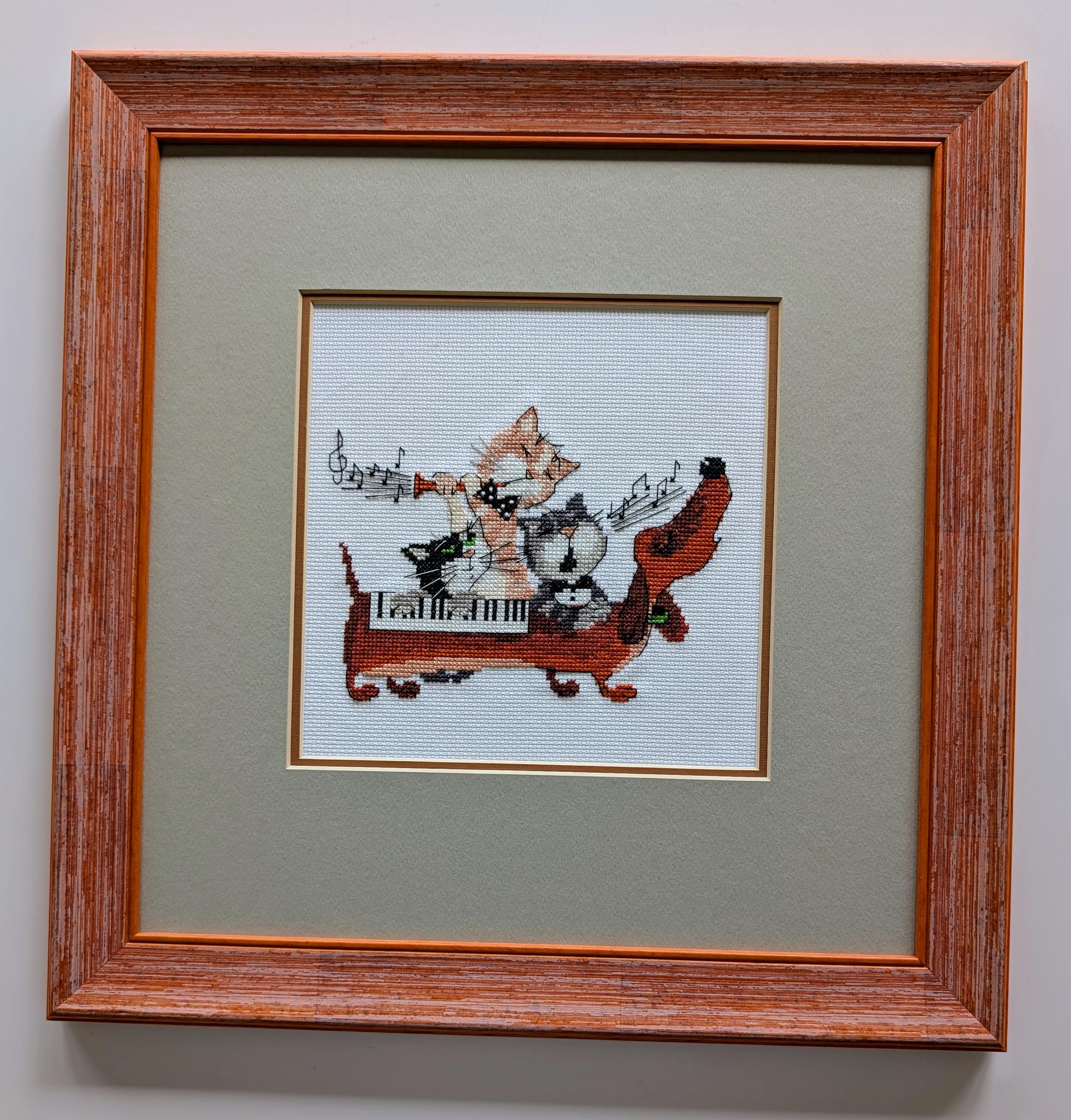 RIOLIS クロスステッチキット 1495 ダックスフントブルース、ピアノを