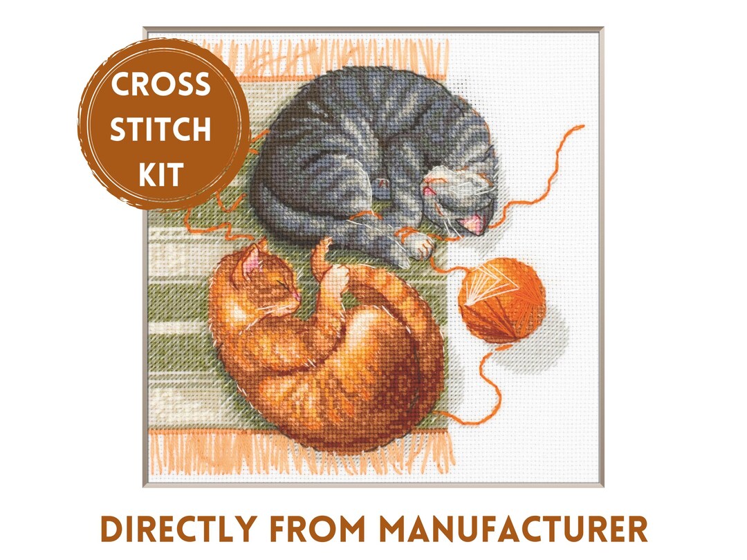 Cats and Threads Counted Cross Stitch Kit A1035 – AINE Embroidery Kit ...