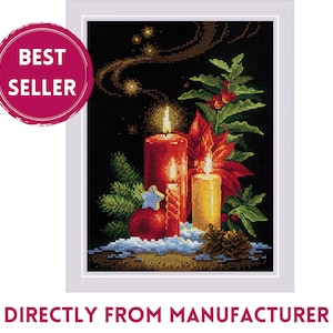 RIOLIS Counted Cross Stitch Kit 2056 Christmas Light, Embroidery Kit with a Decoration for Christmas, Christmas Themed Cross Stitch Art