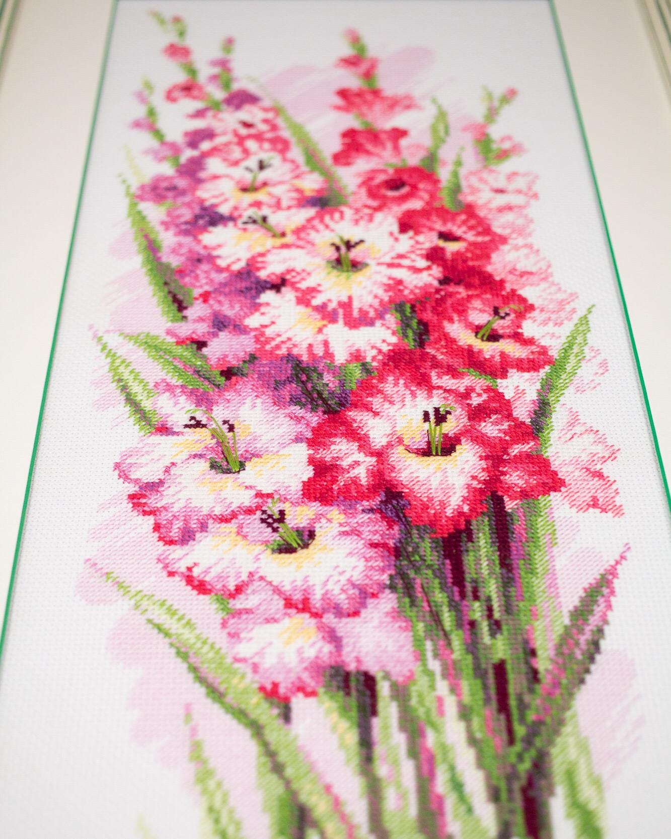 RIOLIS Kit de broderie au point de croix compté 19 x 50 cm - Charmant glaïeuls (14 unités