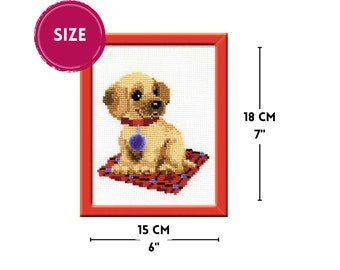 Toile Point De Croix Broderie Kit De Broderie Au Point De Croix Riolis ' Puppy' (Chiot) - Multicolore - Modèle Complet Pour Débutants Ou Confirmés