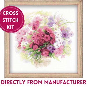 RIOLIS - Watercolor Gerberas 1485, Floral Cross Stitch Kits 11¾"x11¾, Cross Stitch Kits For Beginners & Advanced, Crossstitching Kits Adult, Counted Stitching Kits, Flowers Embroidery Kit