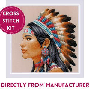 RIOLIS Kreuzstichpackung 2255 Erstaunliche Frauen. America, Stickpackung - Schöne Frau mit Federschmuck