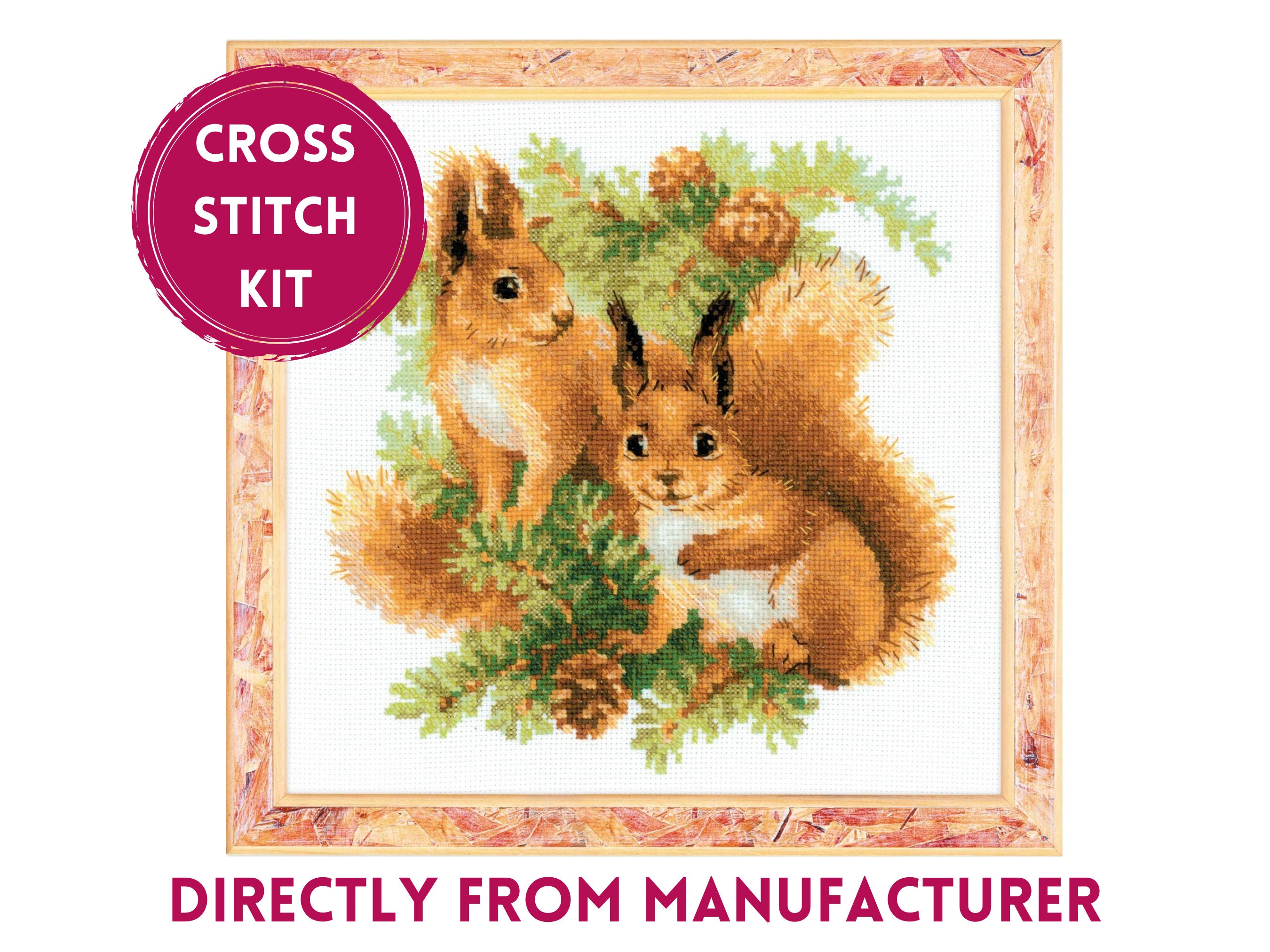 Red Squirrel Cross Stitch PDF, Squirrel Cross Stitch, Animal Cross...