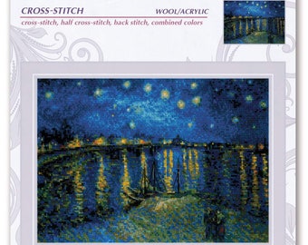 RIOLIS クロスステッチキット 1884年 ゴッホの絵画「ローヌ川の星月夜