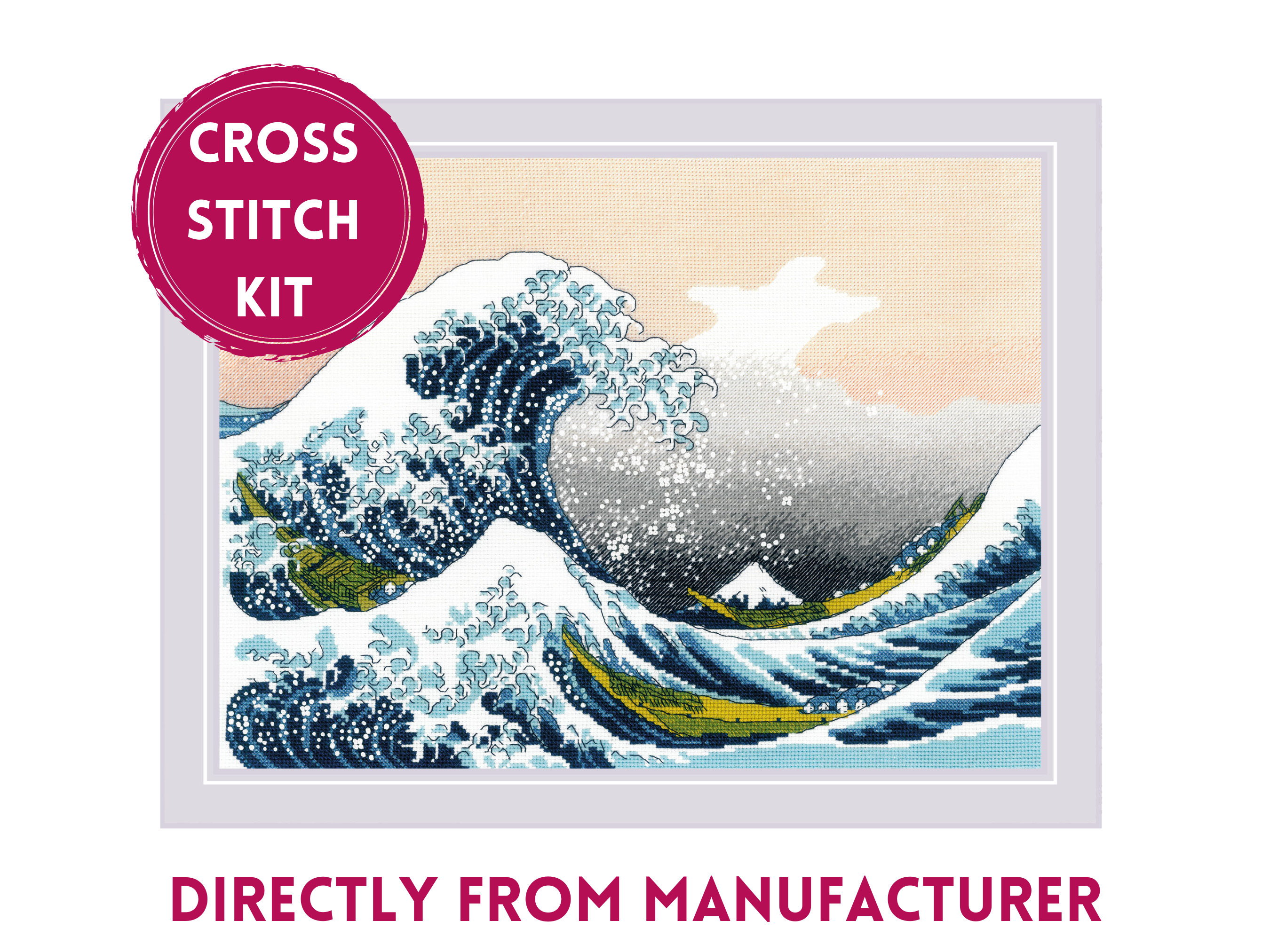 RIOLIS クロスステッチキット 2186 葛飾北斎作「神奈川沖浪裏