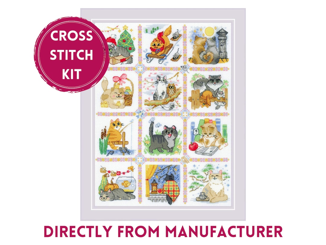 RIOLIS Kreuzstich-Set 'Good Catch' – Komplettset Mit Motiv, Garn & Nadel (18 Count, 18x24 Cm)