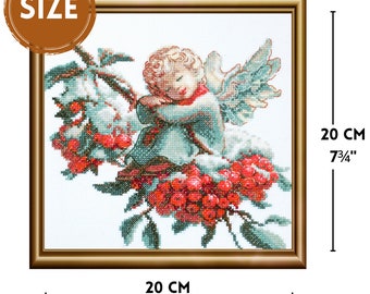 Aine クロスステッチキット A1001 夢見る天使 刺繍キット 赤い実をつけ