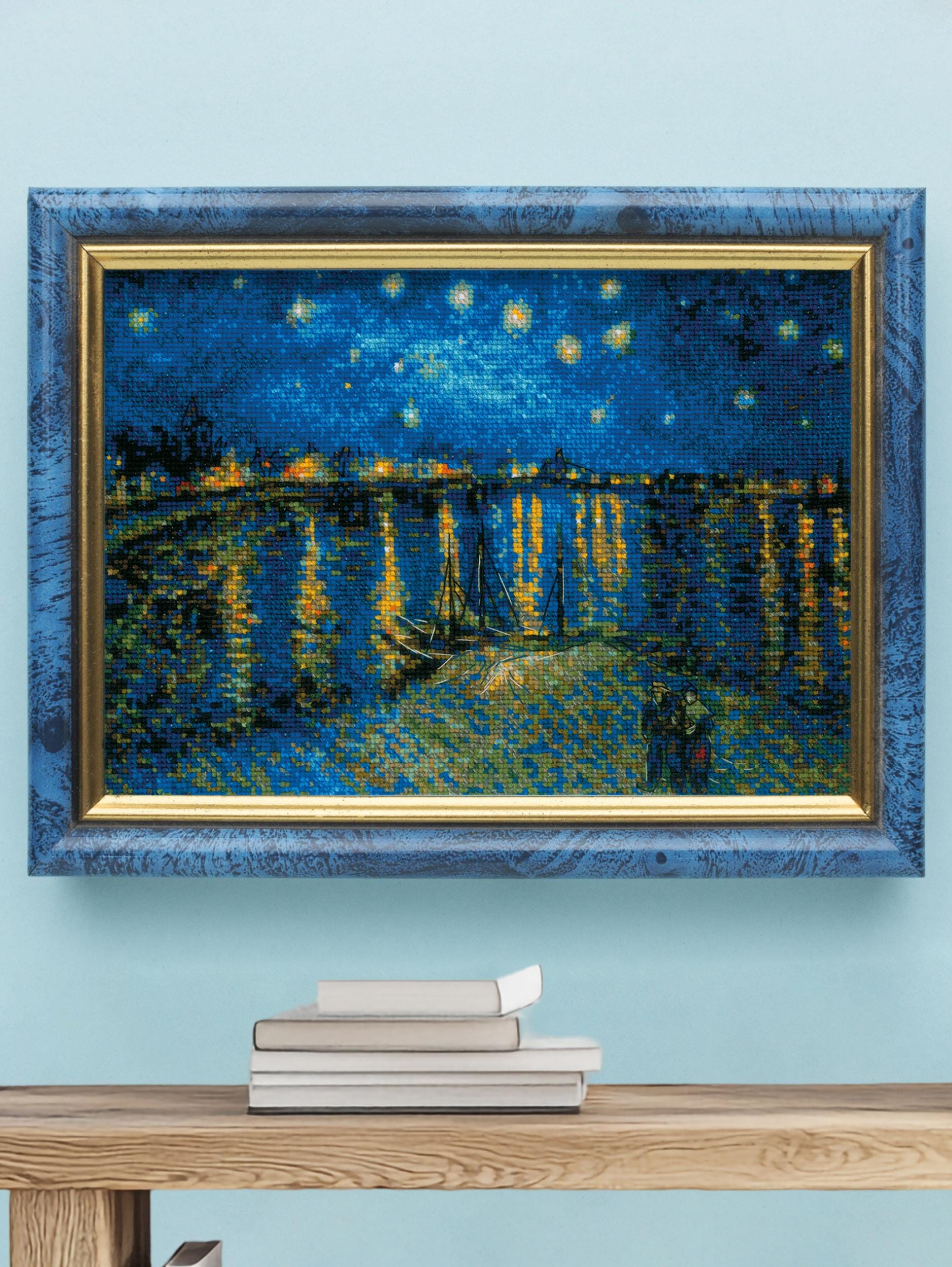 RIOLIS クロスステッチキット 1884年 ゴッホの絵画「ローヌ川の星月夜